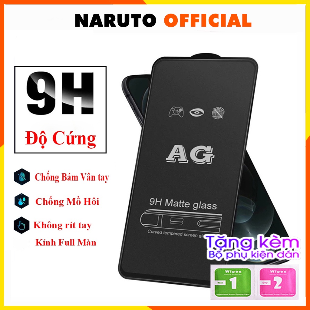 Kính cường lực iphone chống vân tay, mồ hôi full màn nhám cho 6 7 8 se xr Xs Max 11 pro 12 13 14 Promax Kính-[CVT AG]