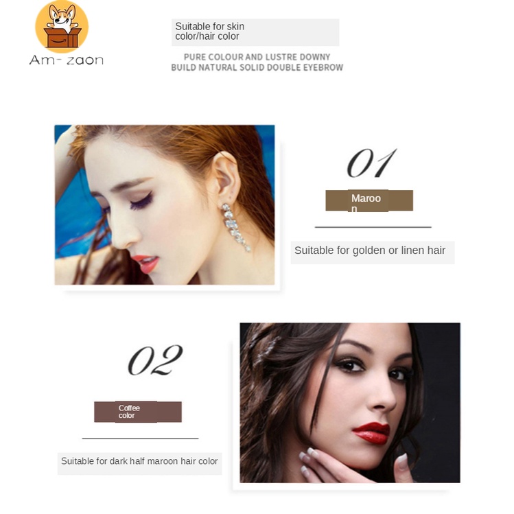 Bút Kẻ Lông Mày 4 Tông Màu Tùy Chọn Chống Thấm Nước