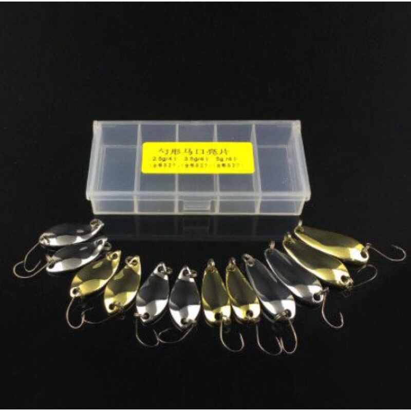 Bộ 12 mồi thìa lure suối kèm lưỡi tiện ích