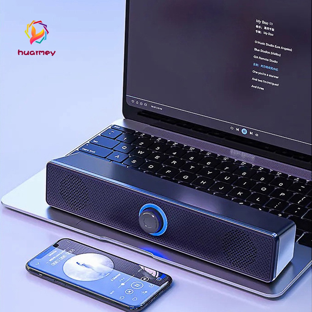 Loa Bluetooth 5.0 âm thanh siêu trầm huarmey có dây cho máy tính