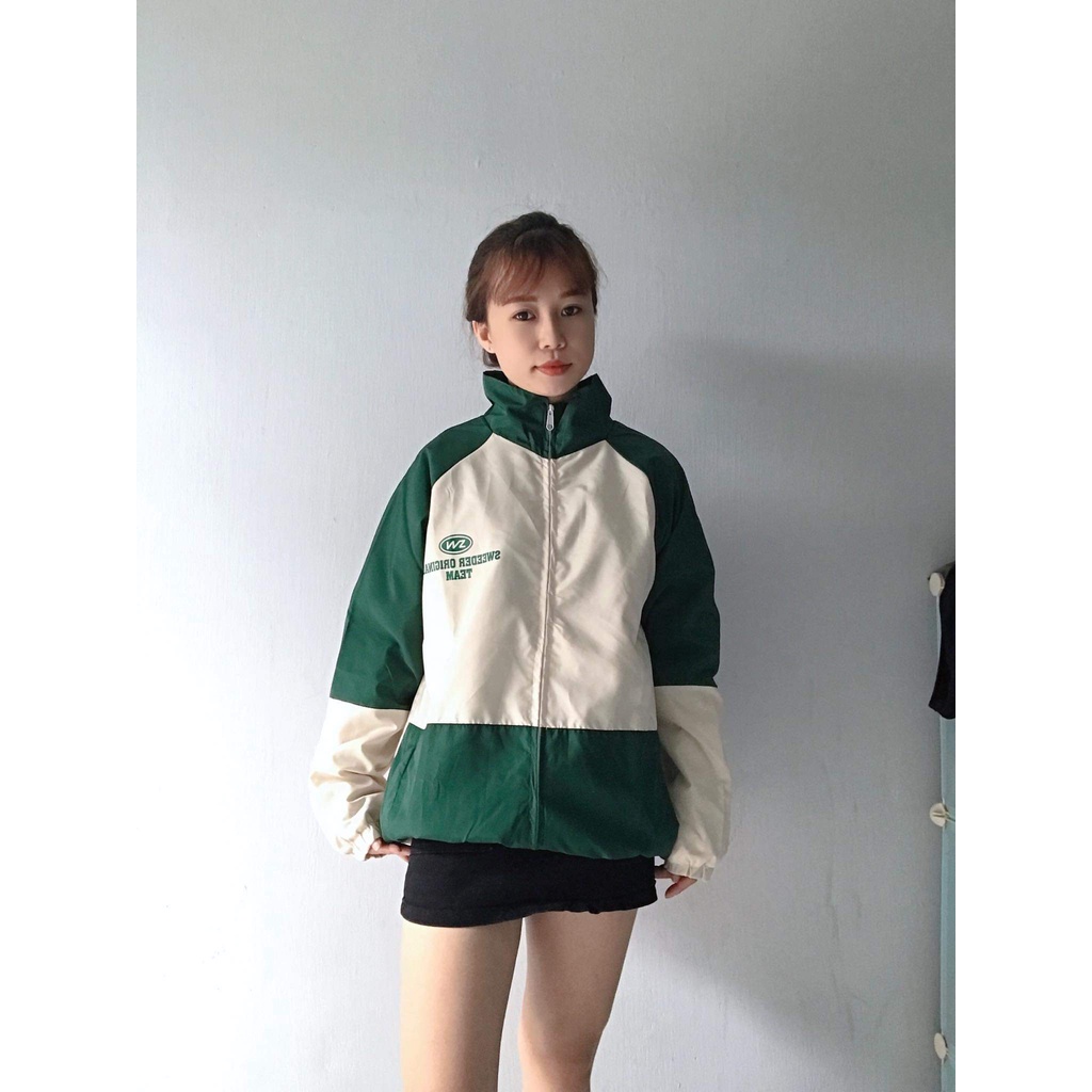 Áo Khoác Dù Bomber Nam Nữ Cổ Cao Phối Sét khóa_Áo Khoác Dù 2 Lớp Mẫu Mới Hot Trend