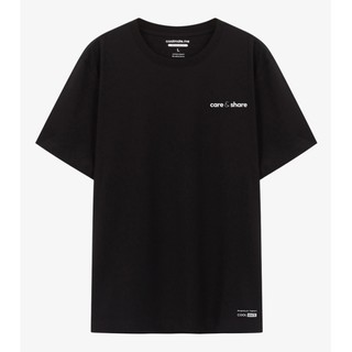Áo thun nam Cotton Compact phiên bản Premium in Care&Share ĐEN/TRẮNG bên trái thương hiệu Coolmate