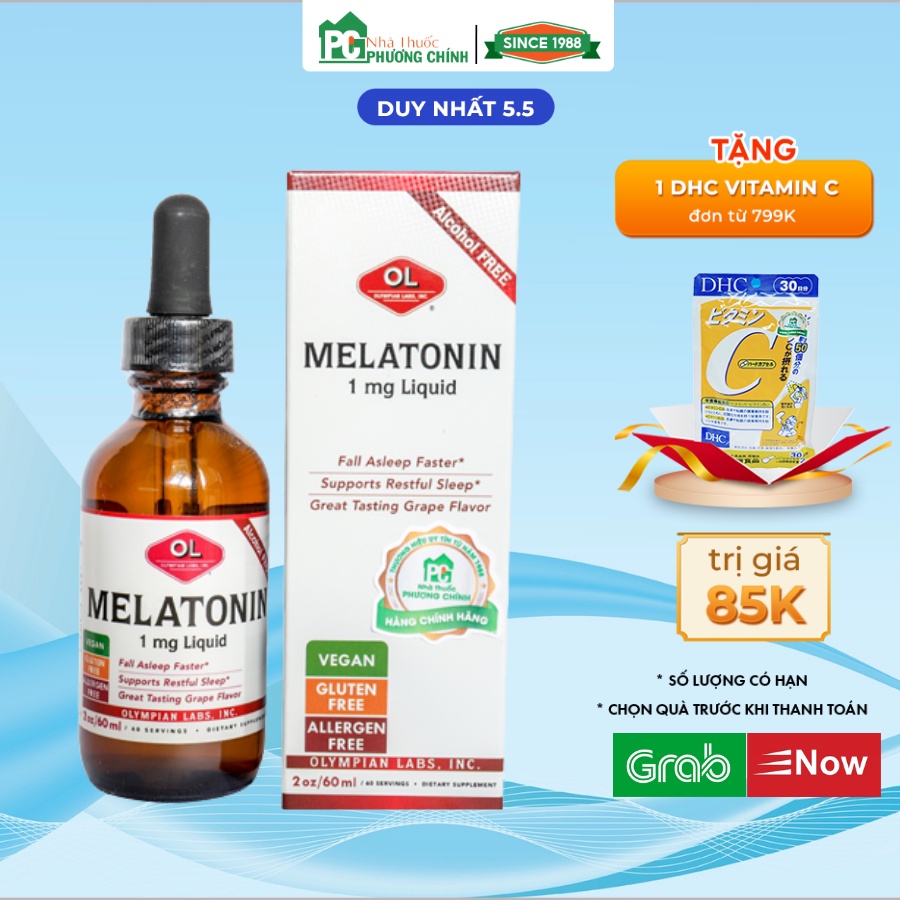 Siro Melatonin Olympian Labs Tạo Giấc Ngủ Sinh Lý, Giúp Ngủ Sâu và Ngon Hơn Lọ 60ml - NT092