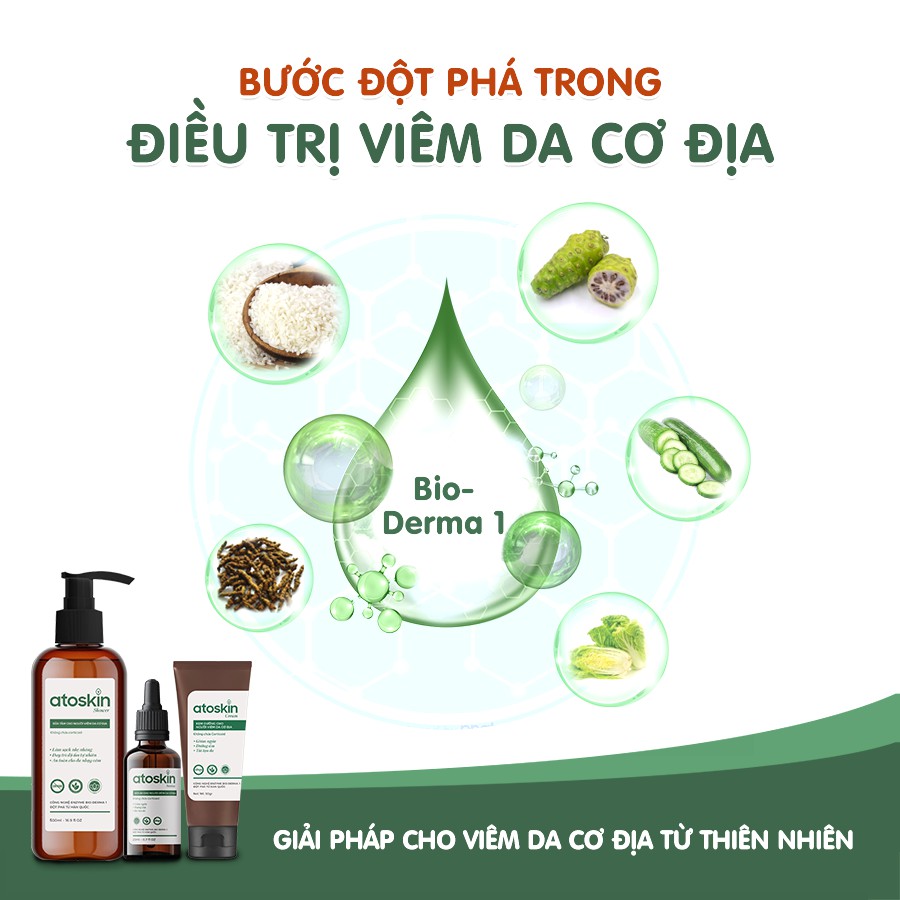 Bộ sản phẩm ATOSKIN - Dành cho người Viêm da cơ địa từ thiên nhiên [Combo atoskin nhỏ]