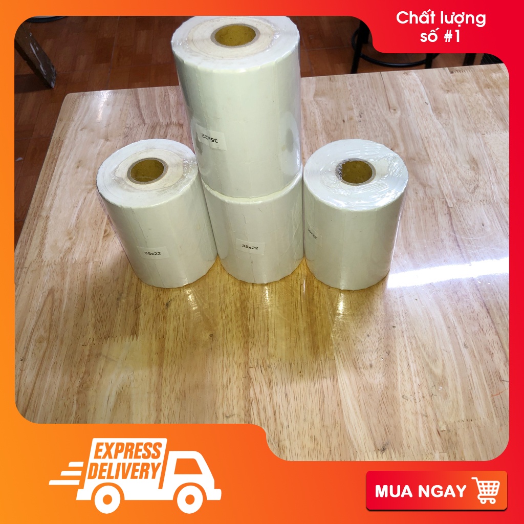 Tem decal nhiệt 35x22mm 3 hàng cuộn 30m - Tem nhiệt 110x22mm