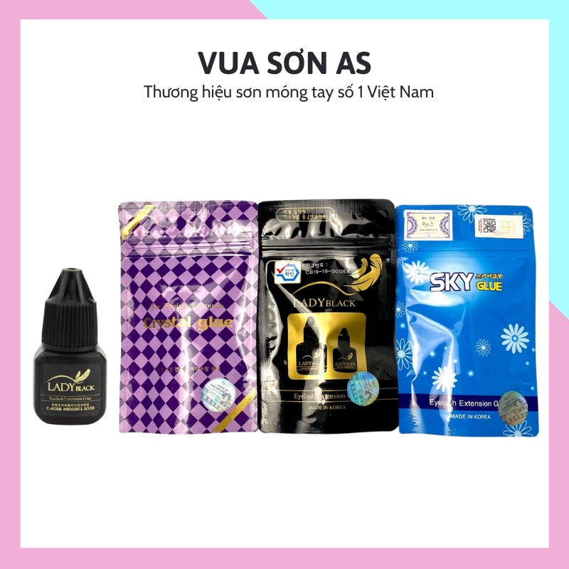 Keo nối mi ít cay nhanh khô Lady Black NIO Crystal Glue keo Sky D+ Color Pavilion phụ kiện mi VUA SƠN AS