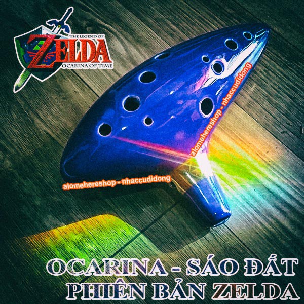 Sáo đất Ocarina 12 lỗ phiên bản Zelda Xanh Dương nguyên mẫu trong game