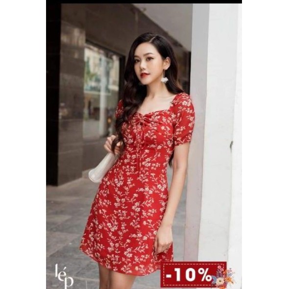 Váy Lép size S màu đỏ dáng chữ A tôn dáng new 100% nha mn,  em mua về cắt tag giặc sạch sẽ Chưa mặc 