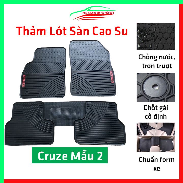 Thảm lót sàn cao su cho xe Chevrolet Cruze mẫu 2 bền, mùi dễ chịu 2021-2022 hàng chuẩn theo xe chịu lực tốt