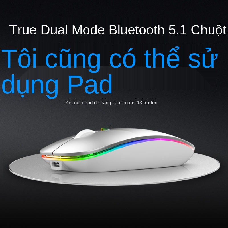 [iPad cũng có thể được sử dụng] Kui Mulang sạc lại không dây bluetooth chế độ kép chuột câm máy tính để bàn phổ th