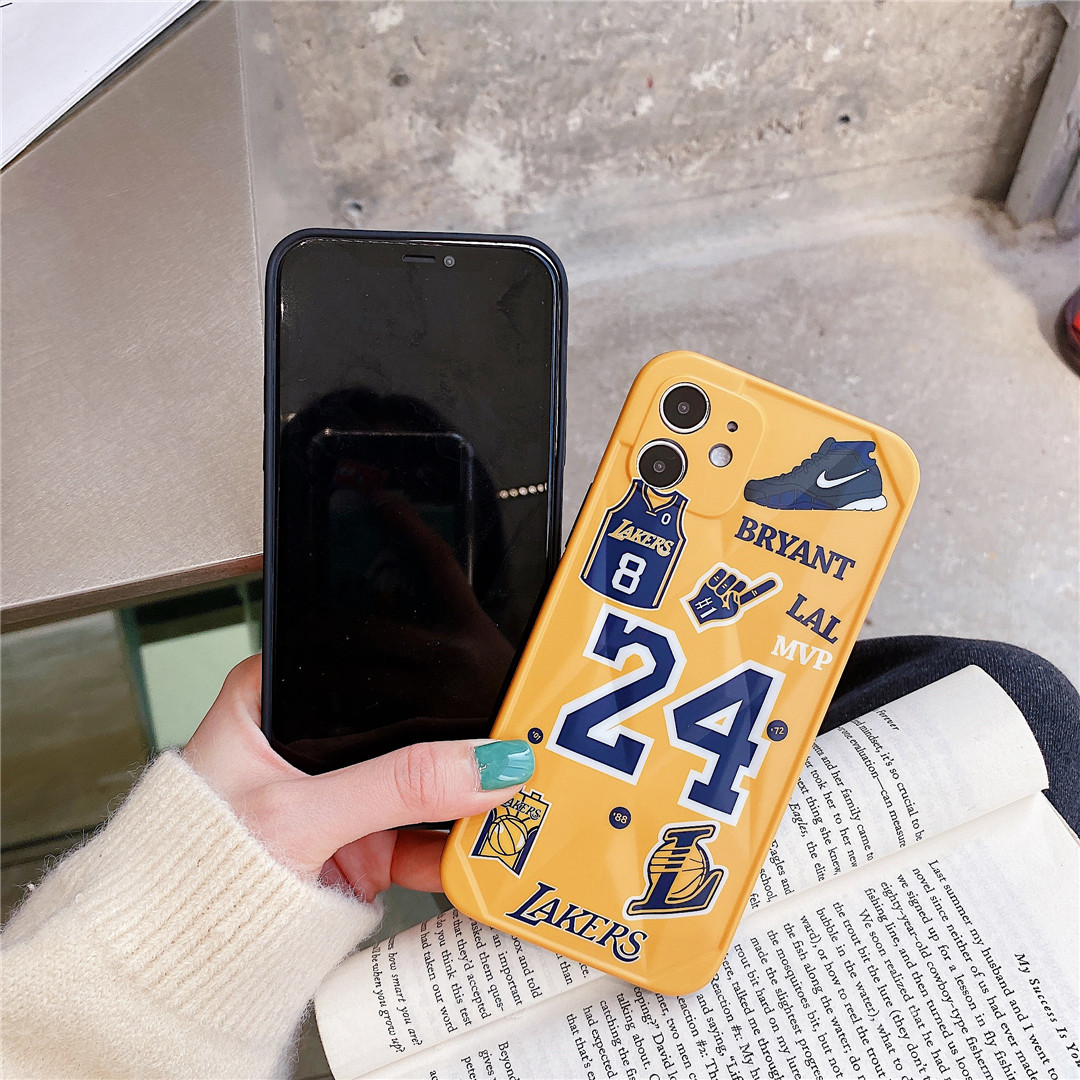 Ốp điện thoại nhựa mềm in họa tiết họa hình Kobe Laker cho iPhone12 mini 11 PRO MAX 7/8plus SE2020 X/XS XR XSMAX