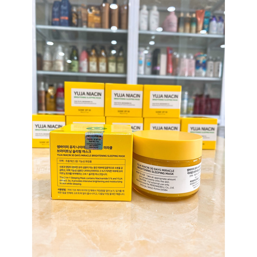 Mặt Nạ Ngủ Dưỡng Trắng Some By Mi Yuja Niacin 30 Days Miracle Brightening Sleeping Mask Hàn Quốc 60g