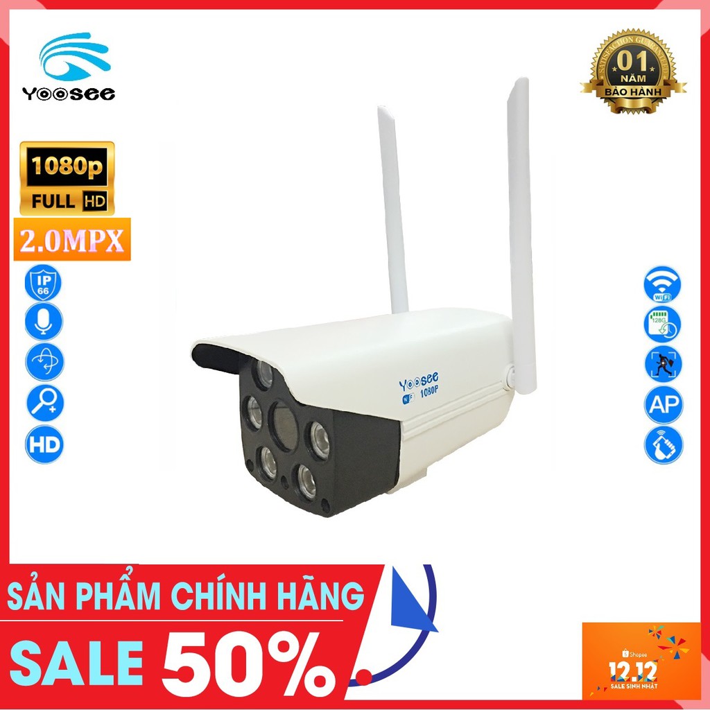 [Mã ELCA12 giảm 7% đơn 500K]Camera Giám Sát Yoosee Ngoài Trời - 6 Led Full HD (2.0Mpx) - Hồng Ngoại Quay Đêm | WebRaoVat - webraovat.net.vn