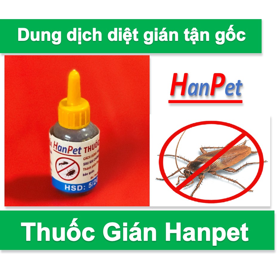 Hanpet.GV- (Lọ 10ml ) Trừ gián - dạng dung dịch diệt gián sinh học hoàn toàn không độc hại