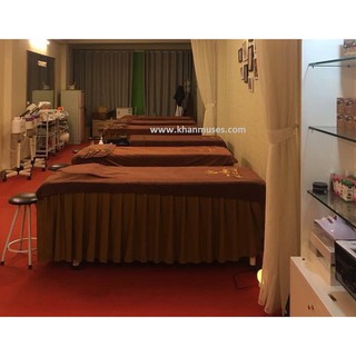 Bộ 3 Khăn Trải giường Spa 90x190 cm, Màu Nâu