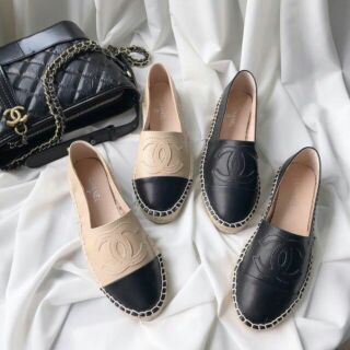 Giày slip on chanel giả đế cói