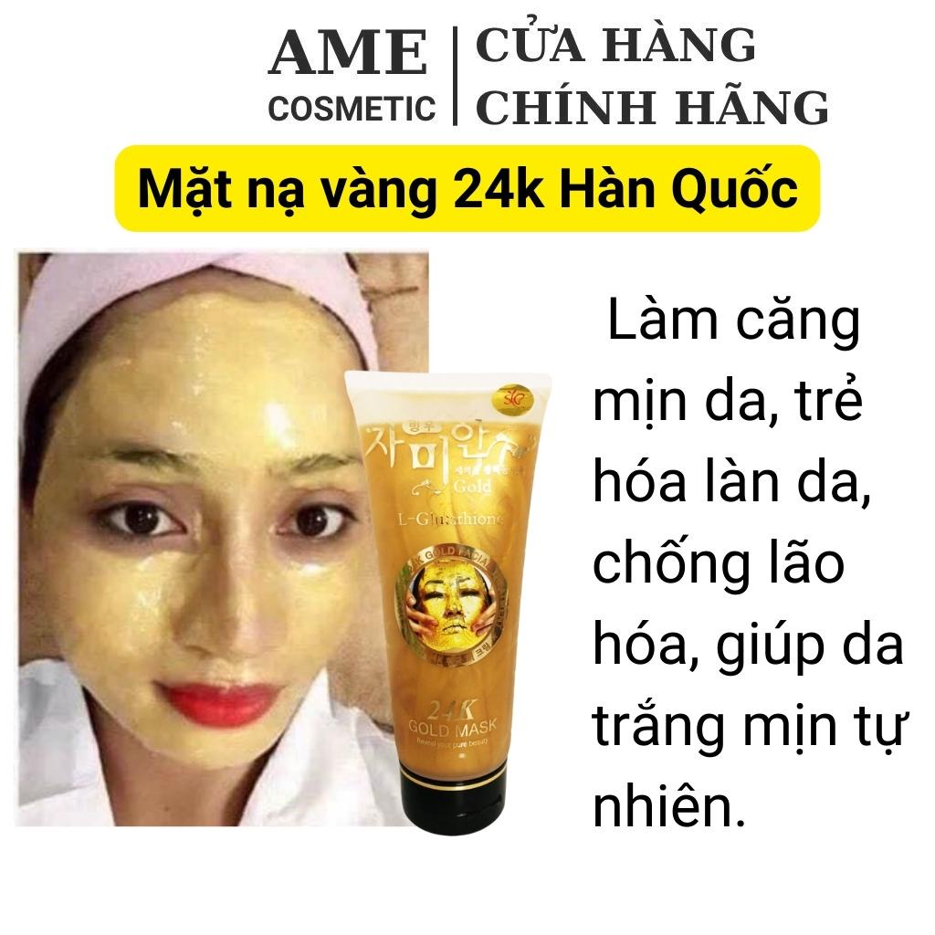 Mặt nạ vàng 24k Gold Mask 220ml dưỡng trắng da, mịn và trẻ hoá làn da, mờ nám tàn nhang, mờ thâm sau mụn AME COSMETIC