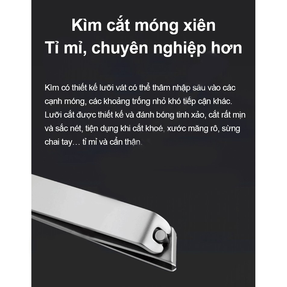 ( Bộ 5 món ) Bộ bấm móng tay cao cấp chính hãng Xiaomi , Dụng cụ làm móng Xiaomi 5 món kéo tỉa lông mũi, dũa móng,...