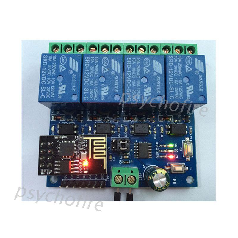 Mô Đun Rơ Le Wifi Thông Minh Pcfx Dc 12v Esp8266 &amp; Esp-01
