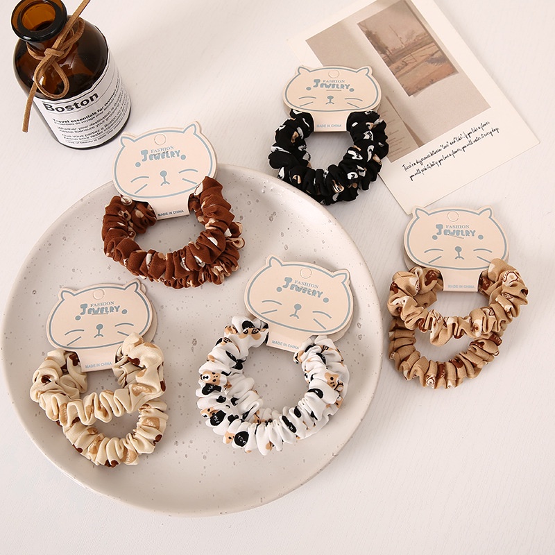 Buộc tóc scrunchies cute hình gấu