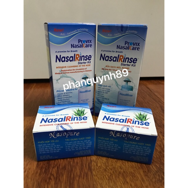 Bình rửa mũi và hộp muối Nasal rinse