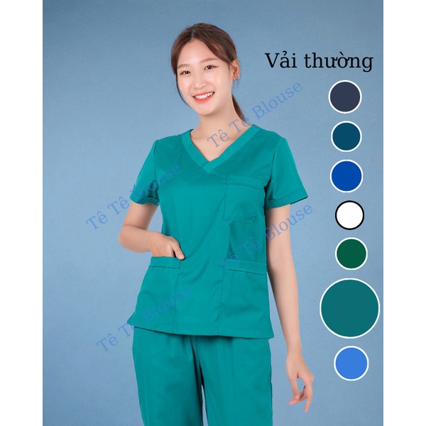 SIÊU SALE  Bộ scrubs cổ tim bác sĩ, điều dưỡng, dược sĩ, spa, thẩm mỹ, nha khoa, bệnh viện, phòng khám