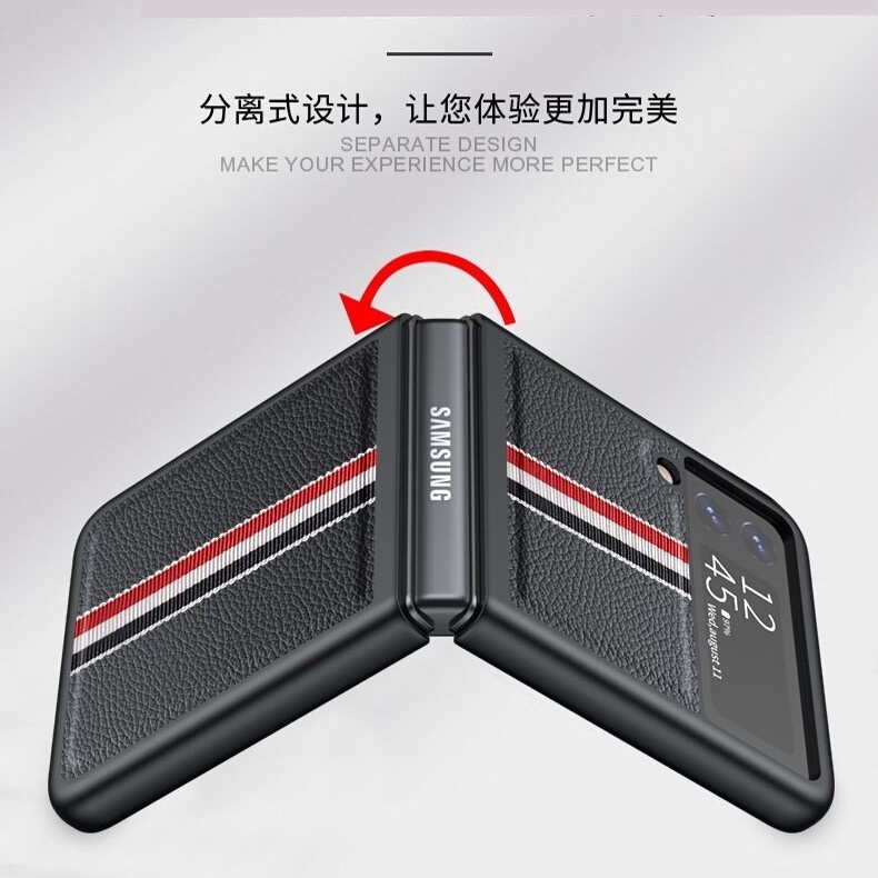 Ốp Điện Thoại Da Nắp Gập Phong Cách Doanh Nhân Chống Rơi Cho Samsung Galaxy Z Flip 3