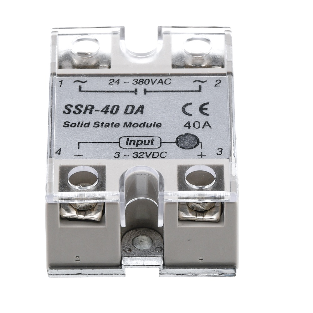 NEW Mô Đun Rơ Le Điện Tử 24v-380v 40a 250v Ssr-40Da 3-32v Dc Sang Ac Ssr 40da