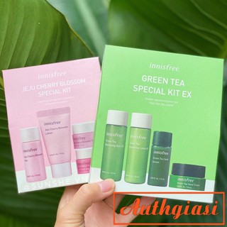 Kit dưỡng da Innisfree TRÀ XANH Green Tea EX \ Jeju Lava Seawater Mới (4 món)