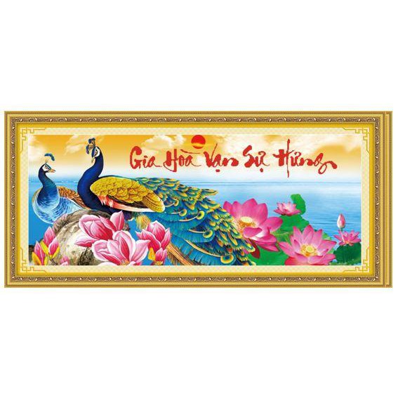 Tranh Thêu Chữ Thập 3D Gia Hòa Vạn Sự Hưng 222911 (KHÁCH TỰ THÊU) KT:122X54CM