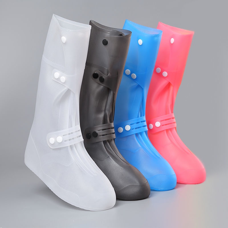 Bọc giày đi mưa cổ cao bằng silicone chống nước/chống trượt dày dặn