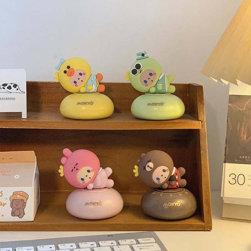 Đồng Hồ Báo Thức Mini Hình Hoạt Hình Dễ Thương Đa Năng Không Dùng Pin