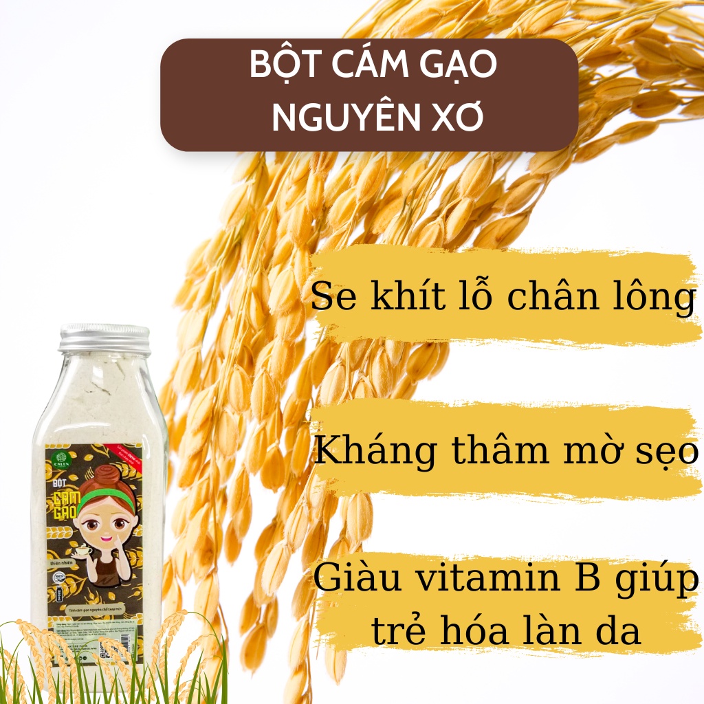 Bột cám gạo Calen nguyên chất 100% đắp mặt giúp tẩy da chết dưỡng trắng da (Mask bột cám gạo)