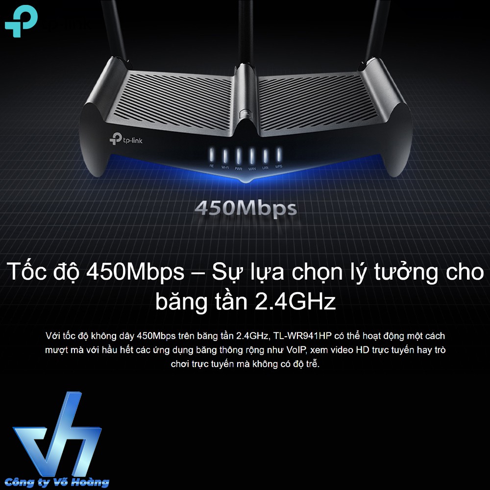 Bộ phát Wifi TP-Link 941HP - Wifi không dây công suất cao tốc độ 450Mbps chuẩn N