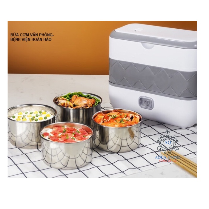 HỘP CƠM VĂN PHÒNG ,BỆNH VIỆN ,NẤU -HẤP-HÂM NÓNG THỨC ĂN 4 TÔ INOX CAO CẤP ,QUÀ TẶNG Ý NGHĨA