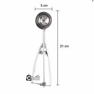 Muỗng múc kem inox 5 cm Muôi múc kem viên tiện lợi có tay bóp