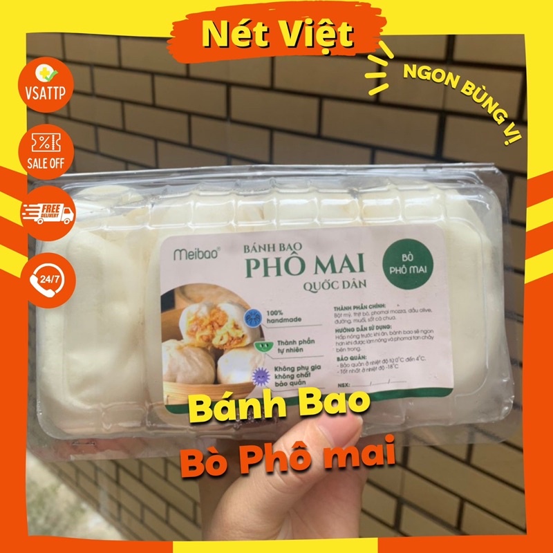 Bánh bao nhân phô mai Quốc Dân hộp 4 chiếc