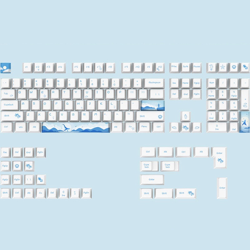 Bộ 130 Nút Bàn Phím Cơ Chơi Game Mojito PBT In Họa Tiết Hoa Anh Đào Xinh Xắn DIY