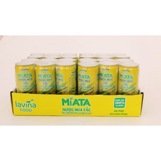 Khay 24 lon nước mía tươi miata vị tắc 320ml
