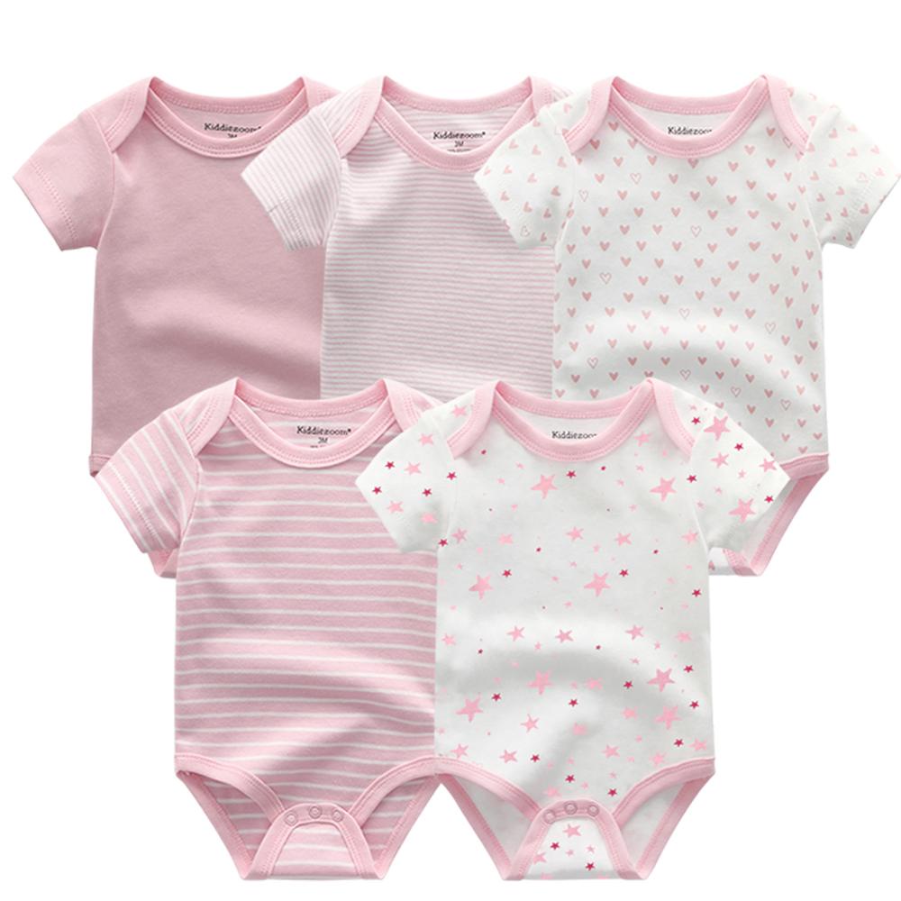 5 cái áo liền quần cho bé sơ sinh bộ bodysuit cho bé quần áo màu hồng quần áo sơ sinh 100% cotton quần áo ngắn tay mùa hè 0-12 tháng