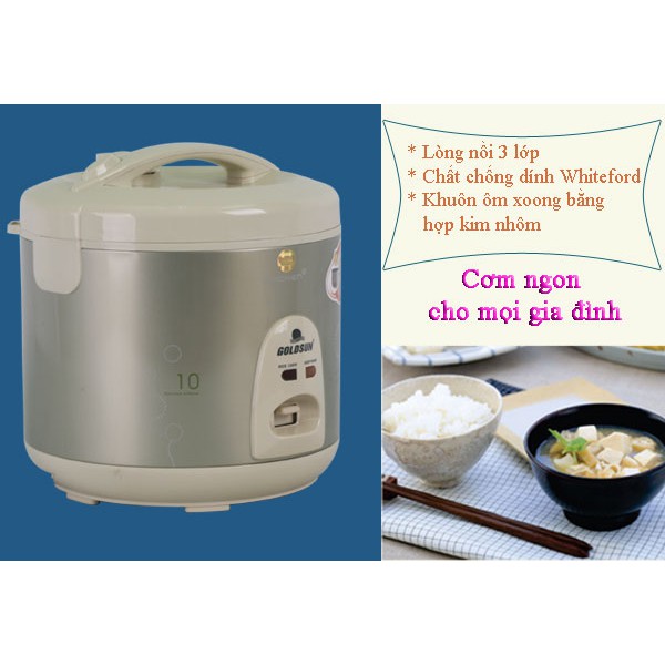 Nồi cơm điện Goldsun 1,8 lít ARC-G18TY (còn màu đỏ) | BigBuy360 - bigbuy360.vn