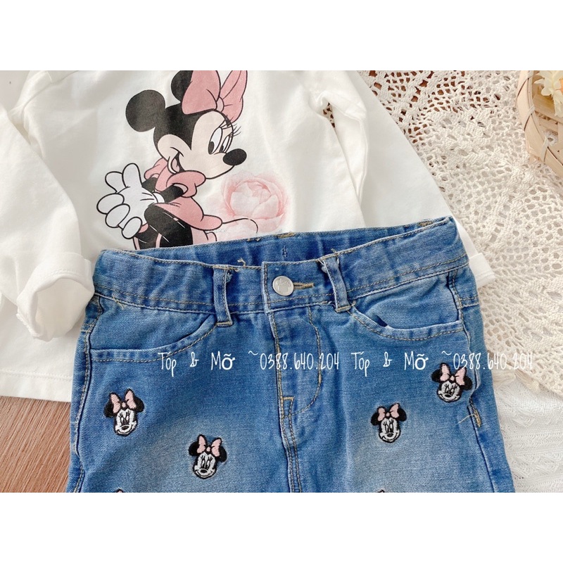 Chân váy bò mickey bé gái dư xịn