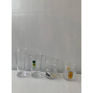 Ly thuỷ tinh kiểu các size in hình họa tiết, để nước, trà sữa