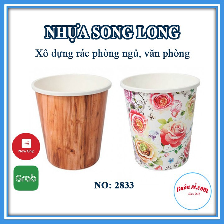 Xô đựng rác phòng ngủ, văn phòng NHỰA SONG LONG hàng cao cấp tiện lợi (NO:2833)