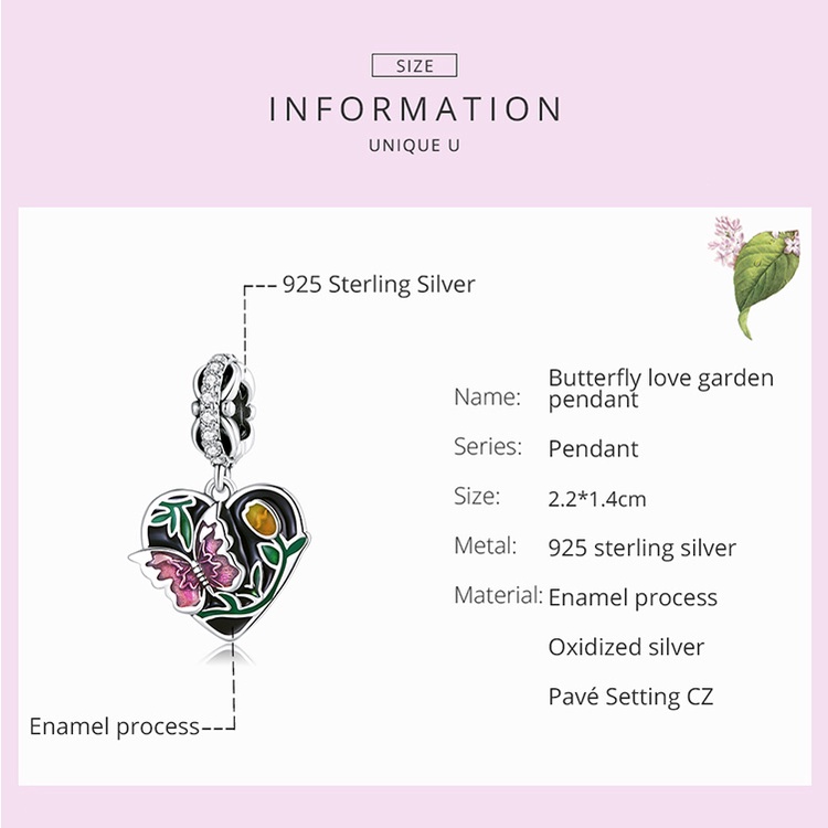 Mặt dây chuyền BAMOER bằng bạc 925 thời trang cho nữ