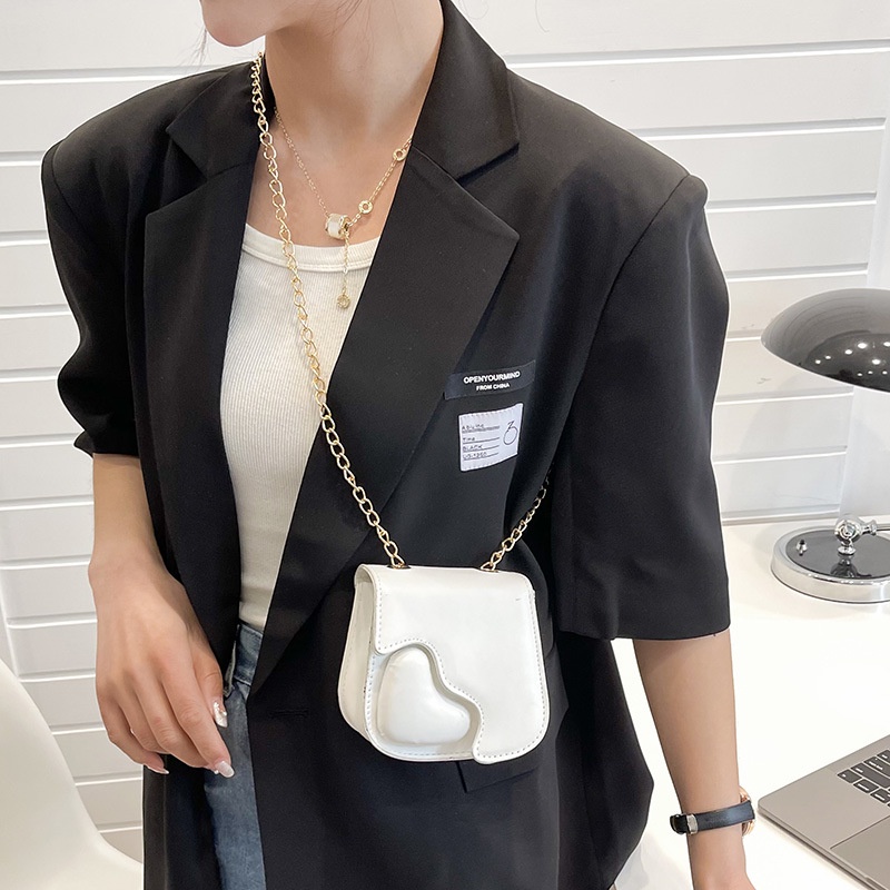 Túi Đeo Vai Hình Vuông Màu Trơn Phối Dây Xích Phong Cách Thời Trang Hàng Mới Dành Cho Nữ 2022