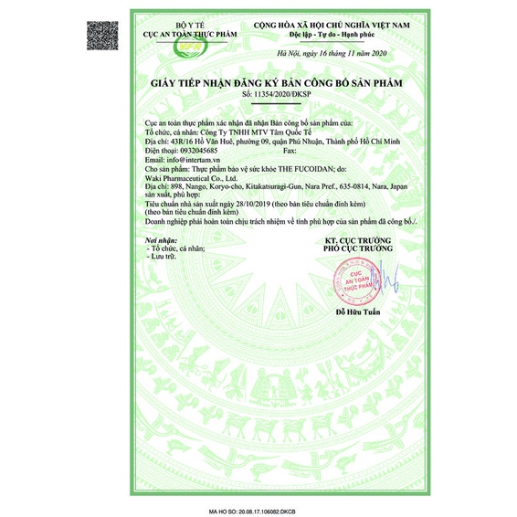The Fucoidan Waki - 100% Tinh Chất Tảo Nâu Okinawa Nhật Bản Giúp Tăng Miễn Dịch, Giảm Tác Dụng Phụ Hóa Xạ Trị