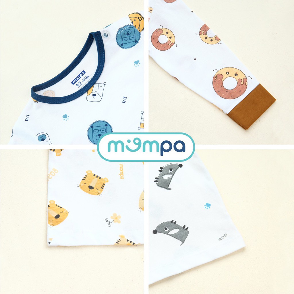 Set 2 áo cài giữa hoạ tiết động vật Mompa MP801