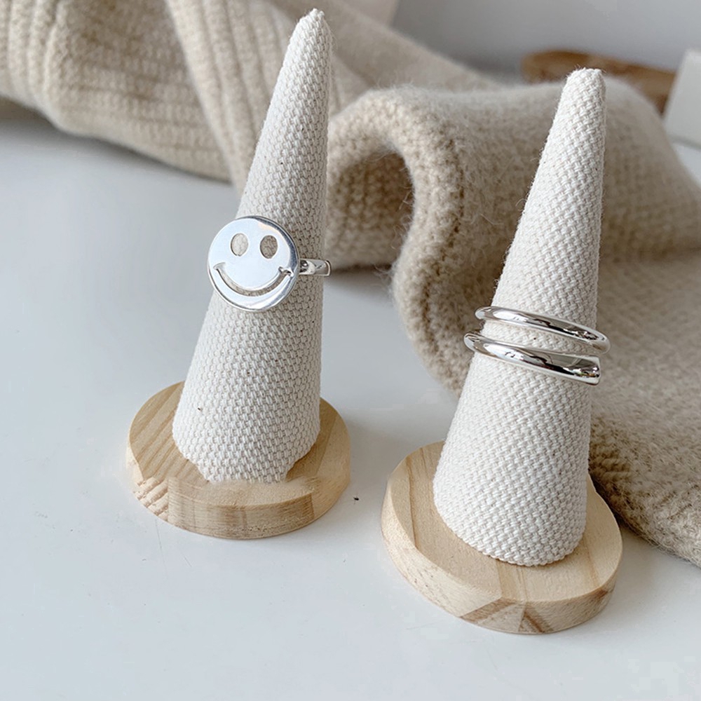 Nhẫn hở thiết kế hình mặt cười độc đáo bằng kim loại thời trang cá tính