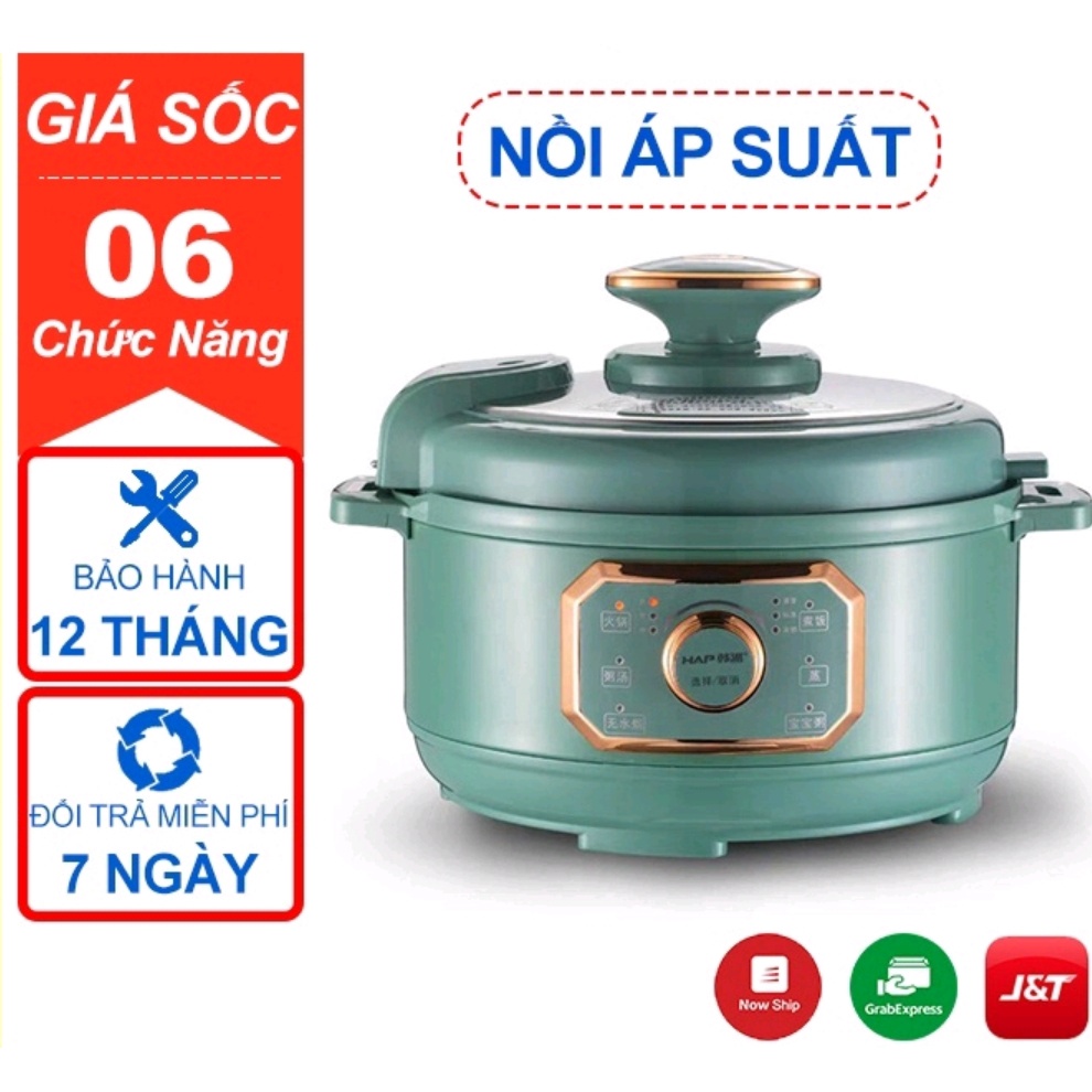 [Mã ELHADEV giảm 4% đơn 300K] [Free ship]Nồi Áp Suất Điện Đa Năng Nineshield 5L : 6 chế độ- Mẫu mới nhất 2021